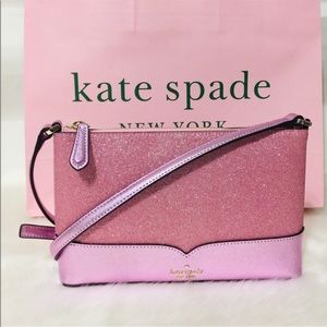 Kate spade Lola glitter pink handbag crossbody NWOT 💖